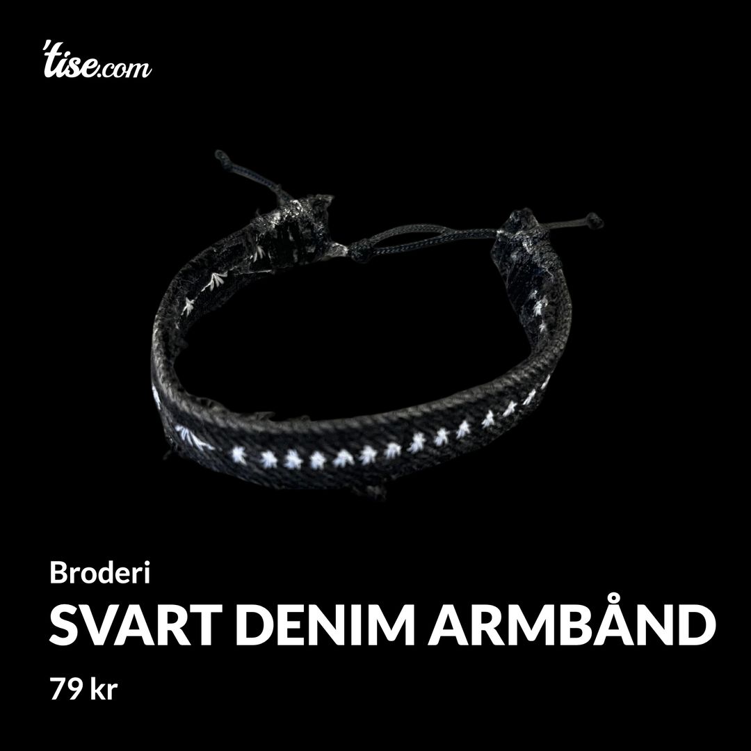 Svart denim armbånd