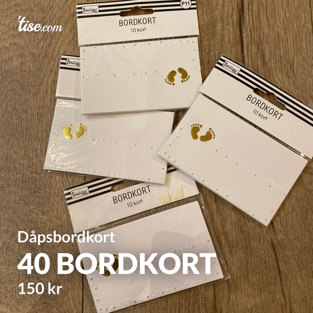 40 bordkort