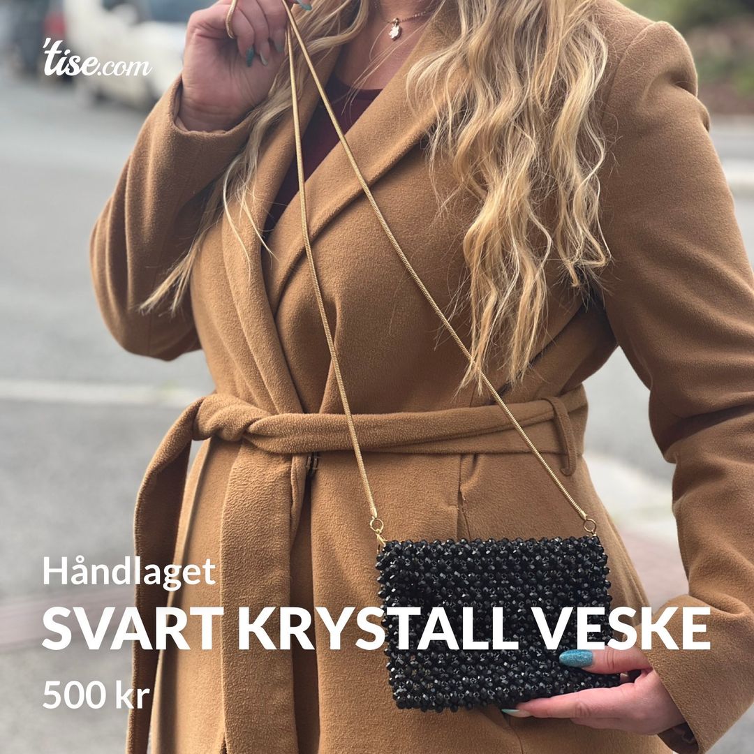 Svart krystall veske