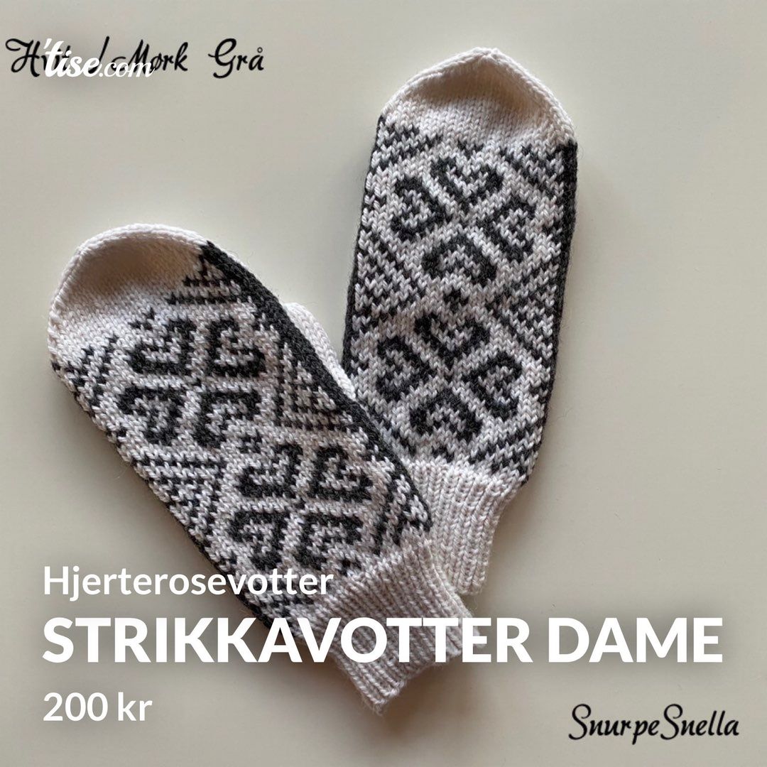 Strikkavotter dame