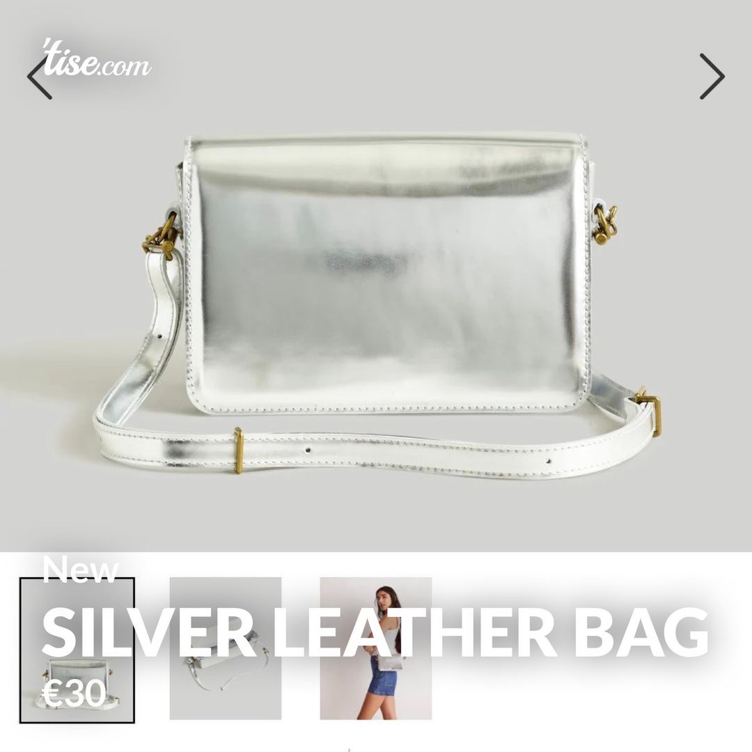 Silver leather bag