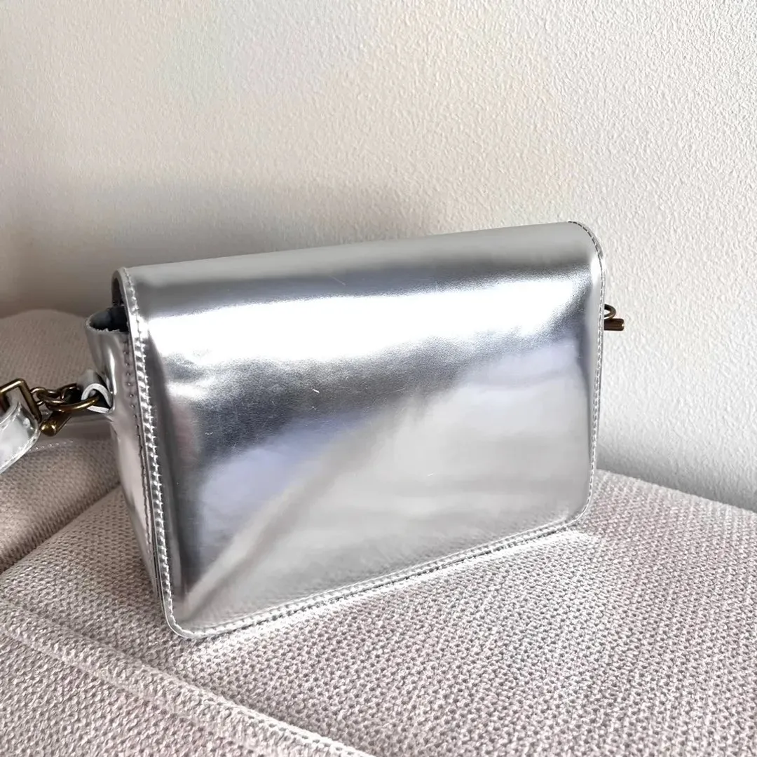 Silver leather bag