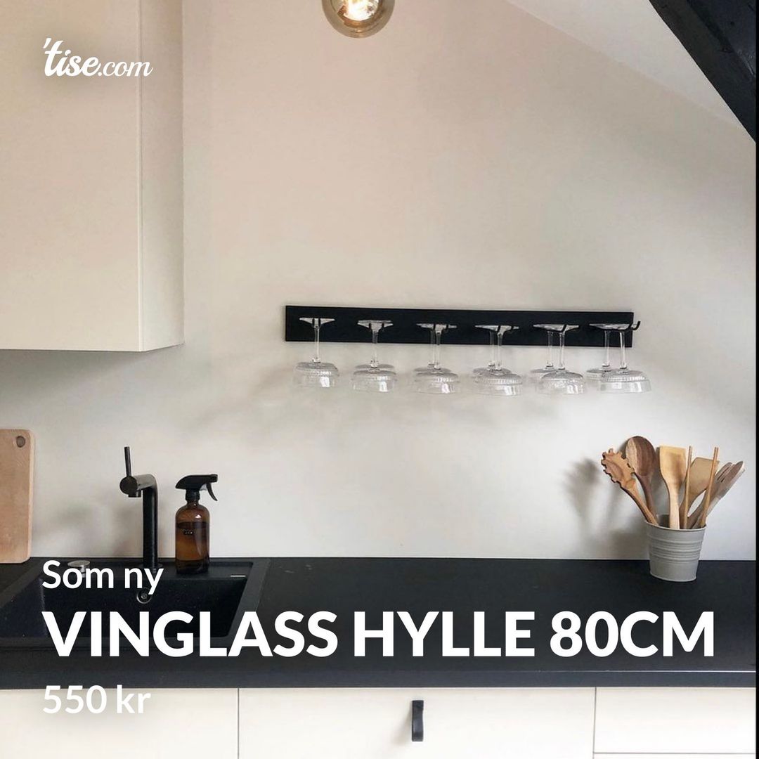 Vinglass hylle 80cm