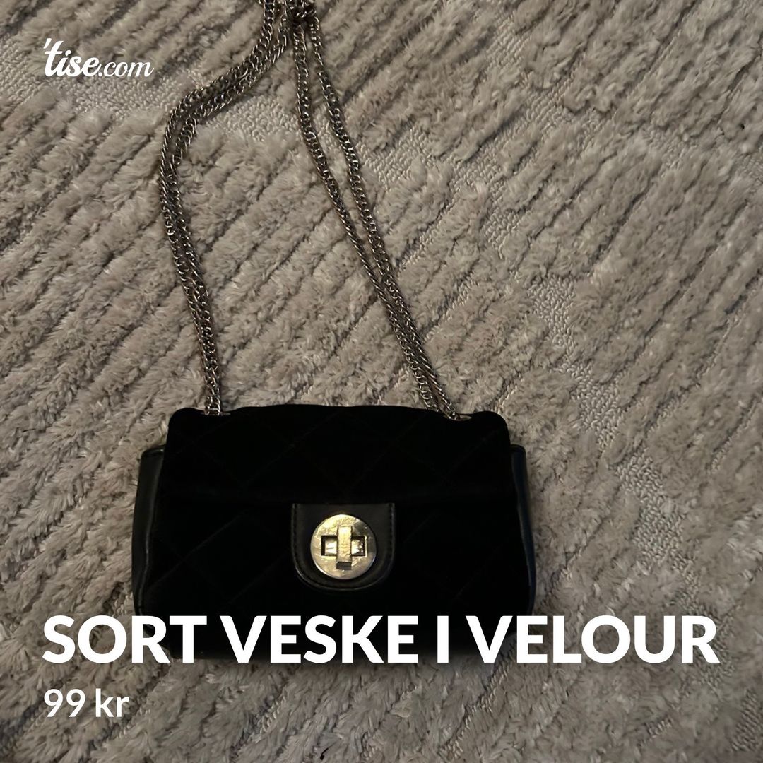 Sort veske i velour