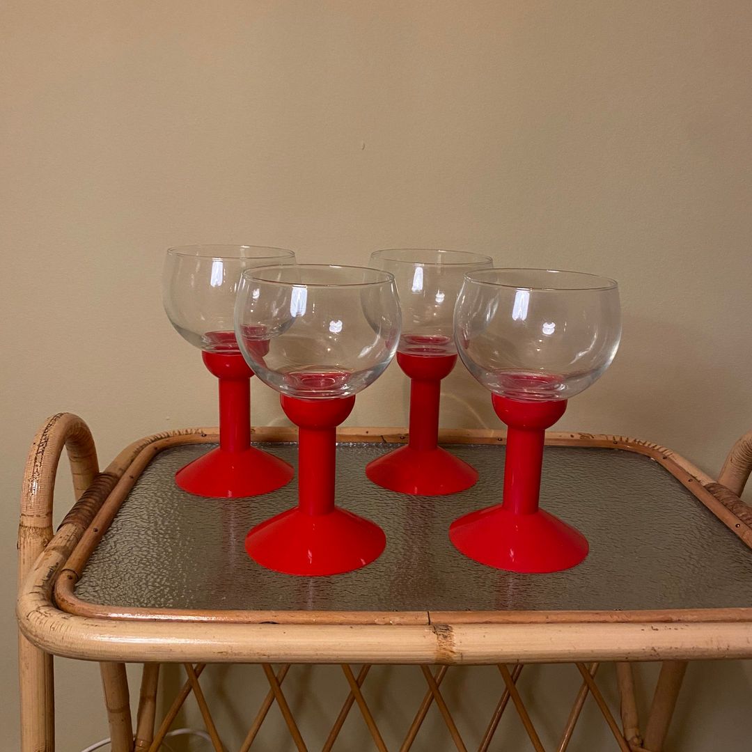 4 rød cocktail glass