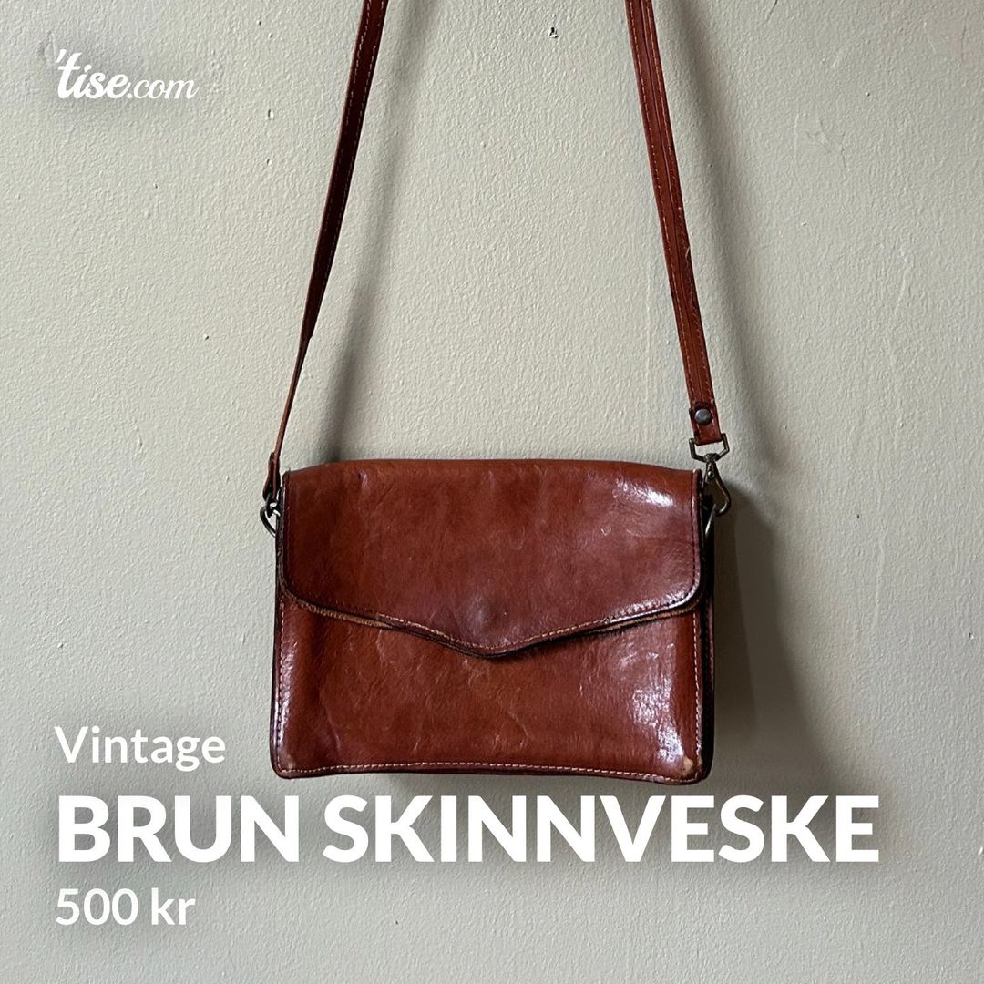 Brun skinnveske