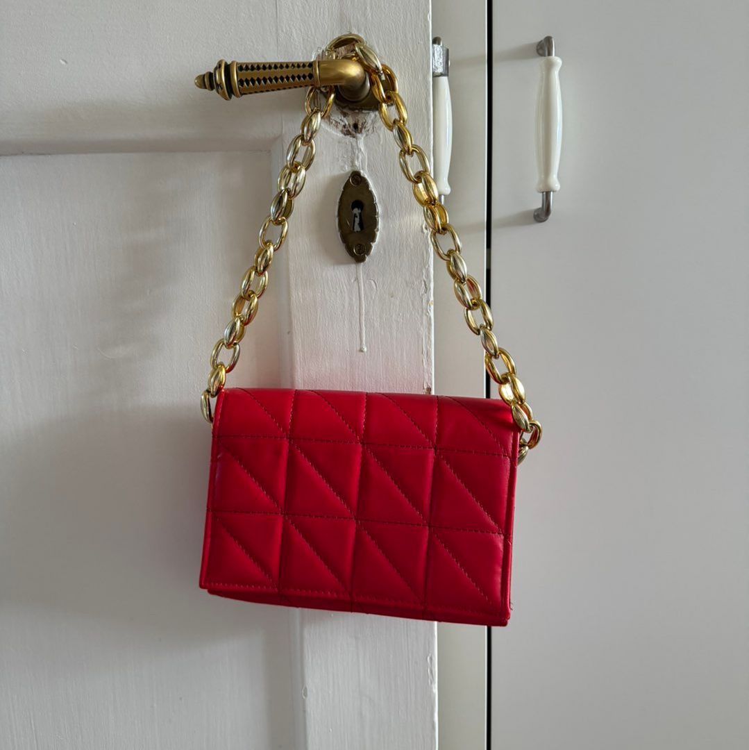 Red shoulder bag