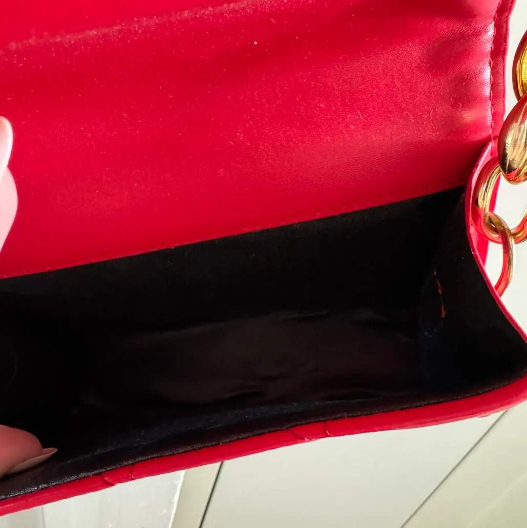 Red shoulder bag