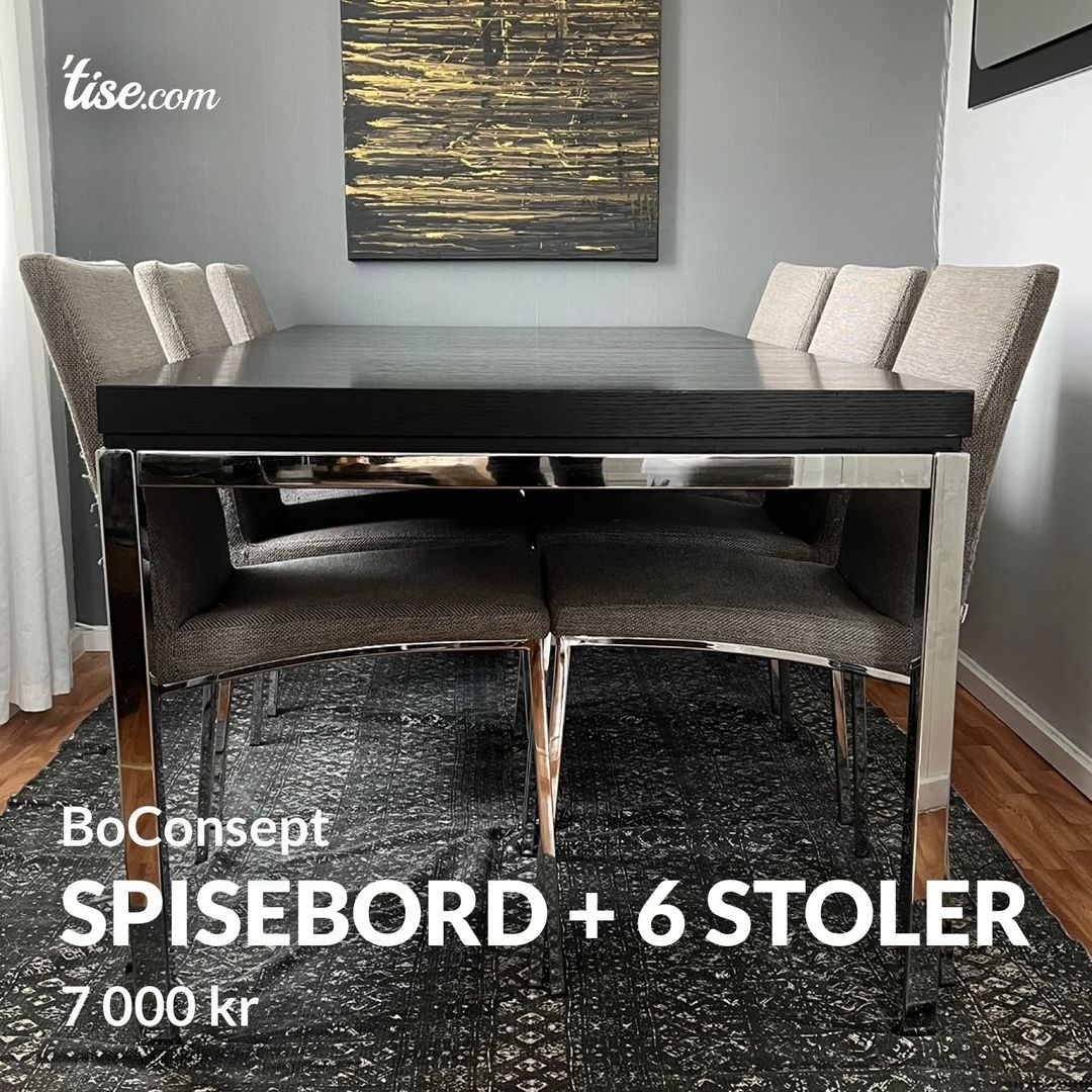 Spisebord + 6 stoler