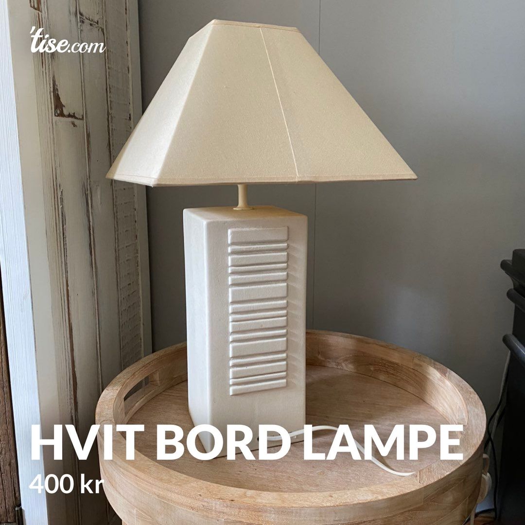 HVIT BORD LAMPE