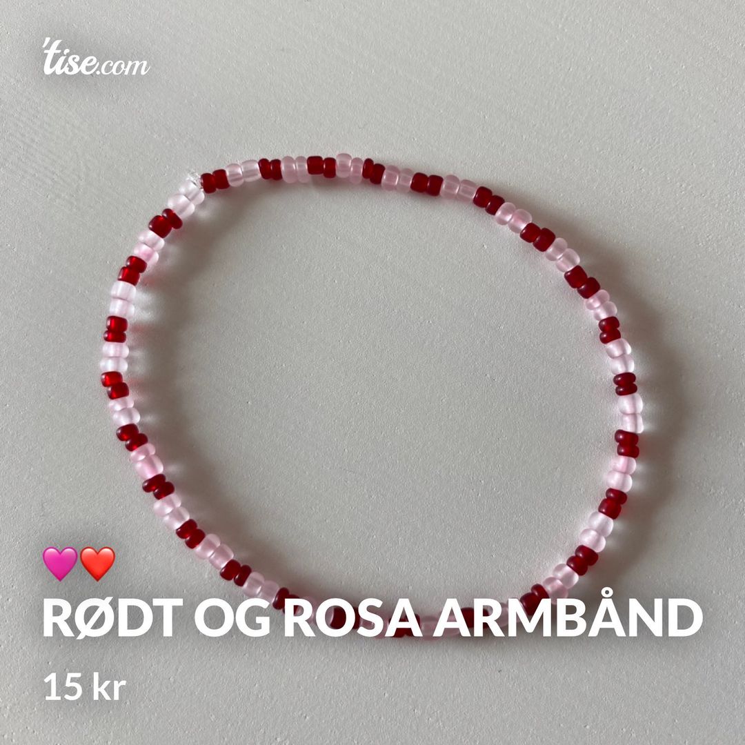 Rødt og rosa armbånd