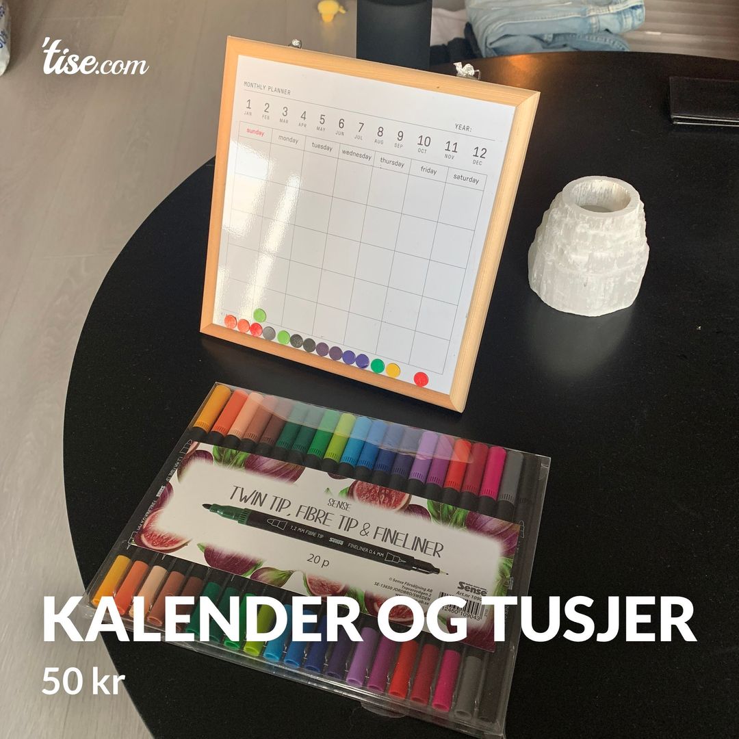 Kalender og tusjer