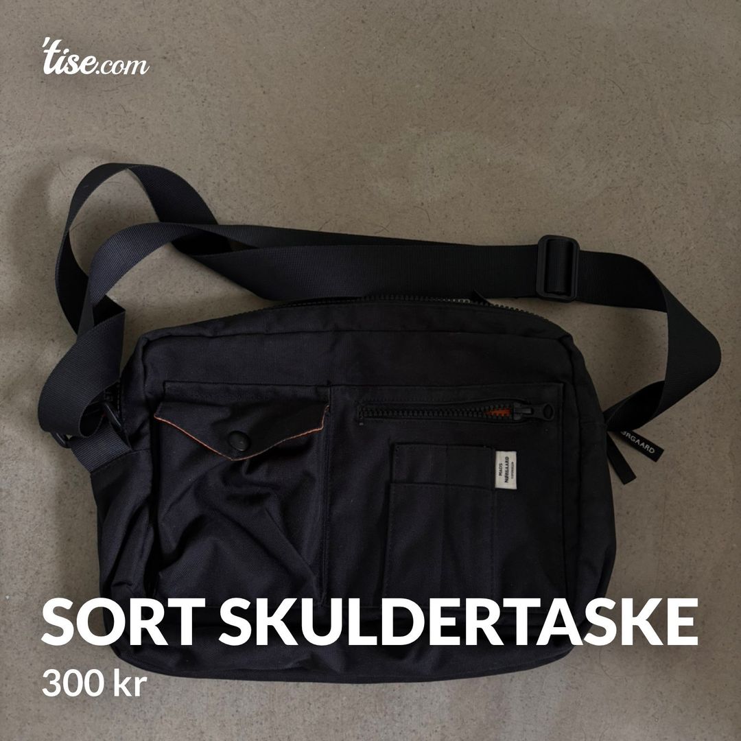 Sort skuldertaske