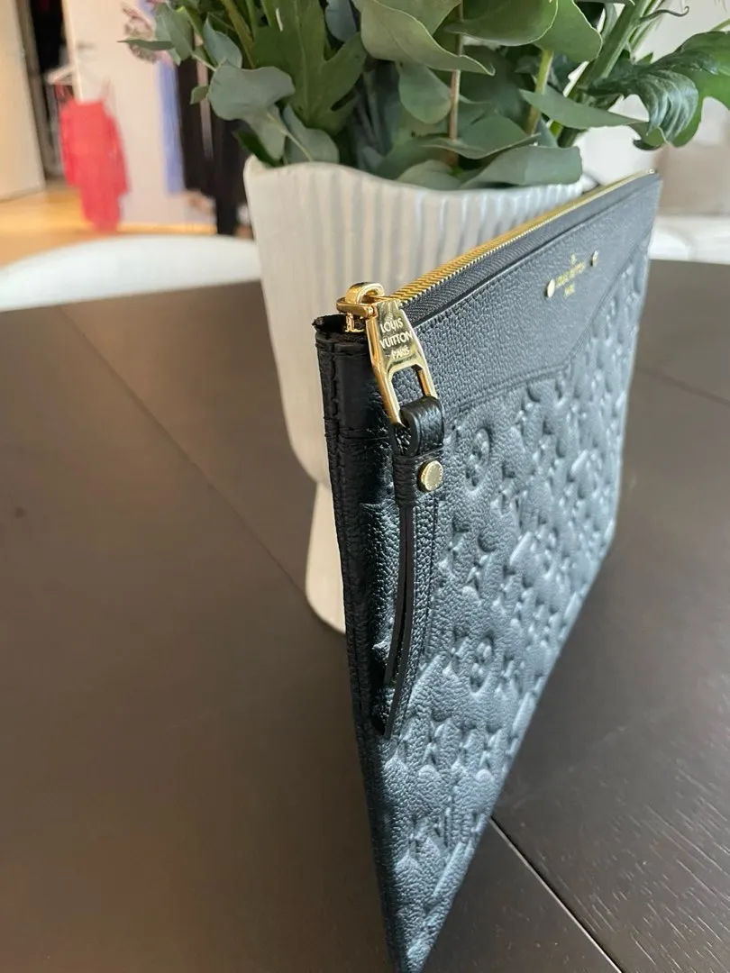 Leather clutch bag