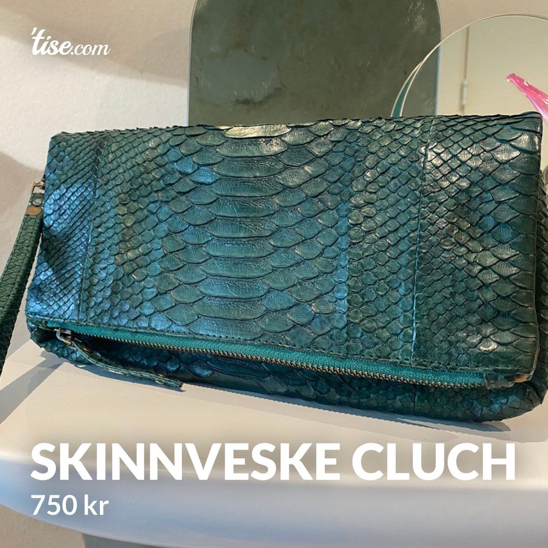 Skinnveske cluch