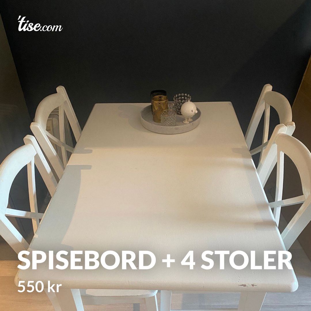 Spisebord + 4 stoler