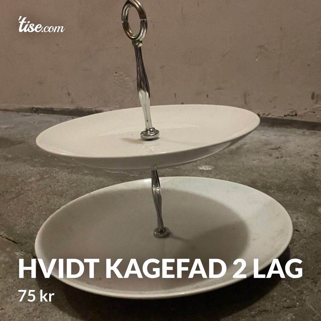 Hvidt Kagefad 2 lag