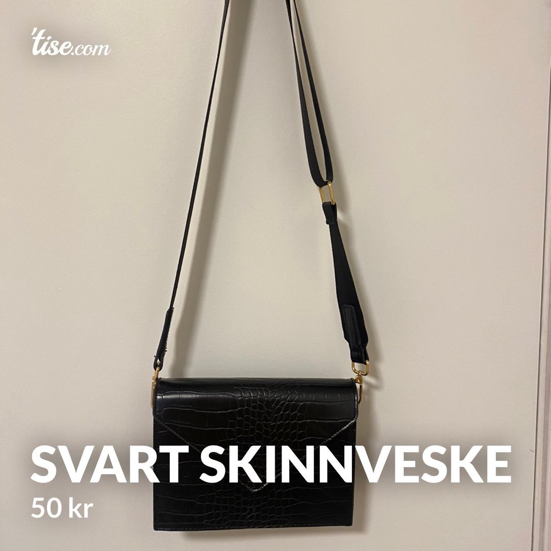 Svart skinnveske