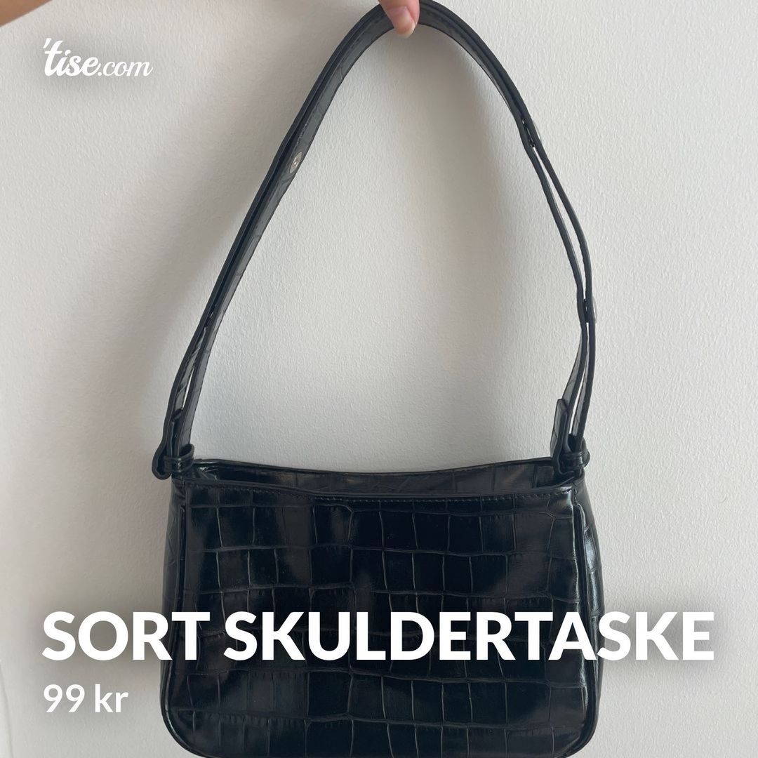 Sort skuldertaske