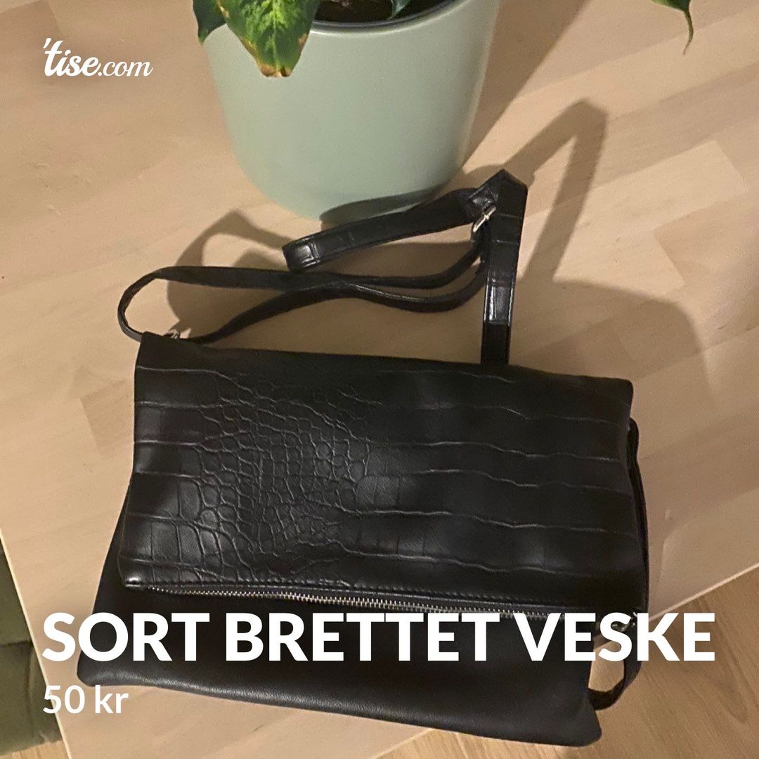 Sort brettet veske