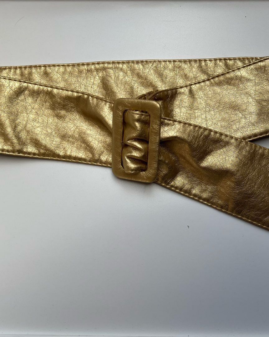 Gold leather belt