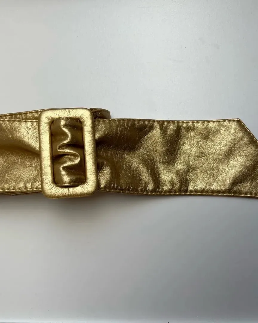 Gold leather belt