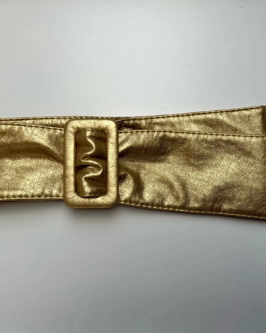 Gold leather belt