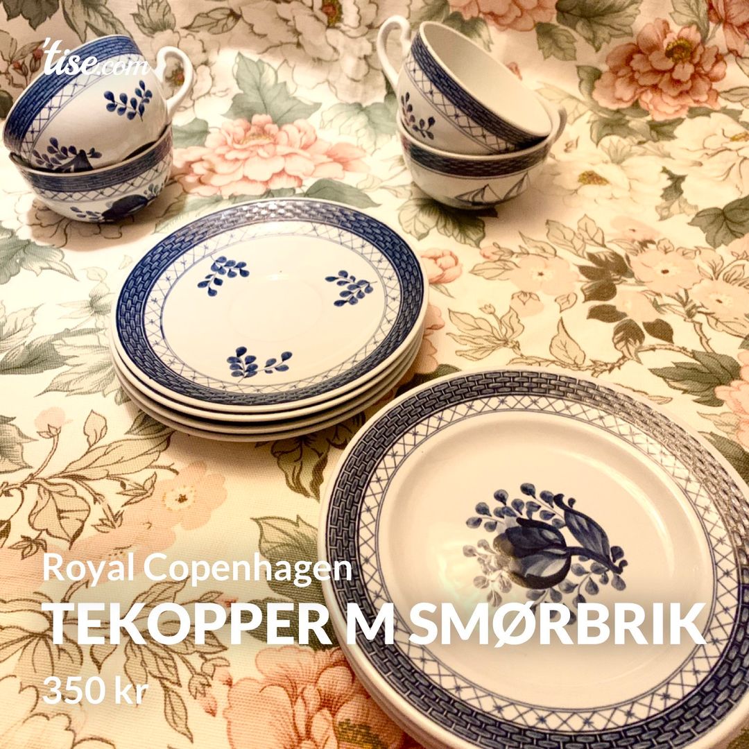 Tekopper m smørbrik