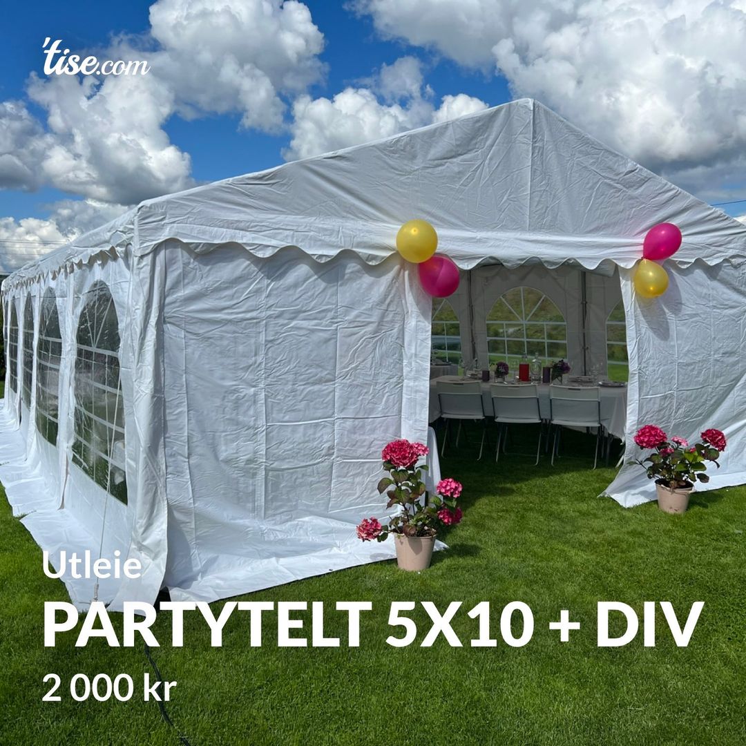 Partytelt 5x10 + div