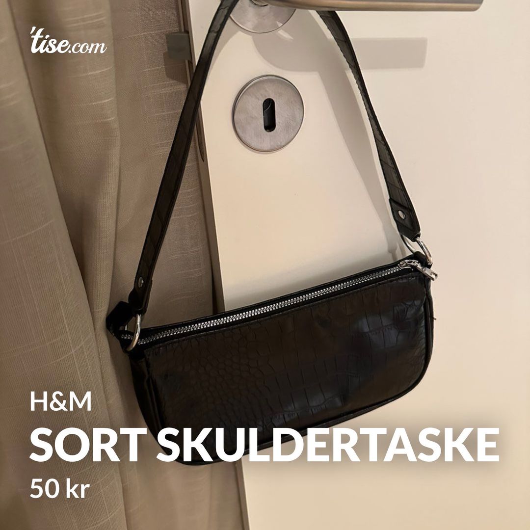 Sort skuldertaske