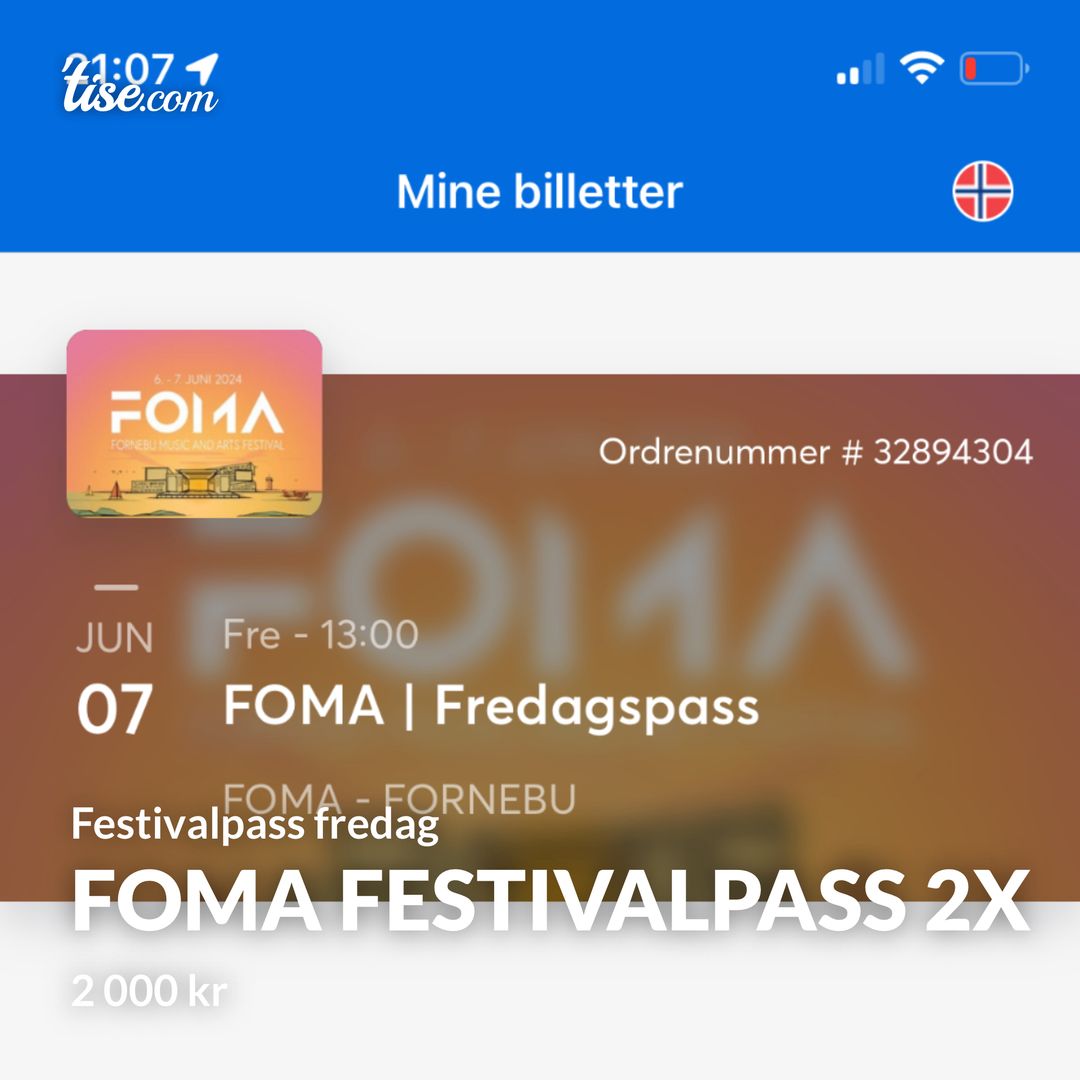 Foma festivalpass 2x