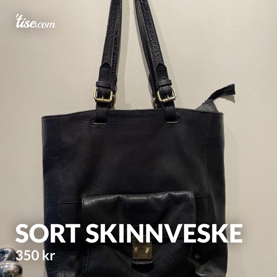 Sort skinnveske