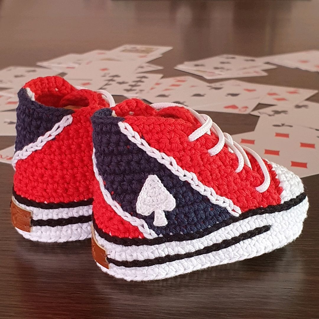 Heklede babysneakers