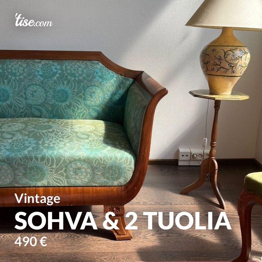 Sohva  2 tuolia