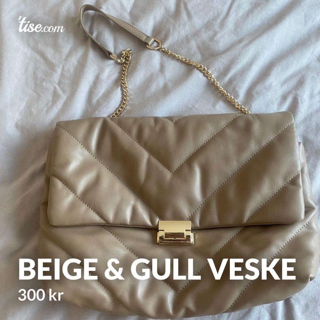 Beige  Gull Veske