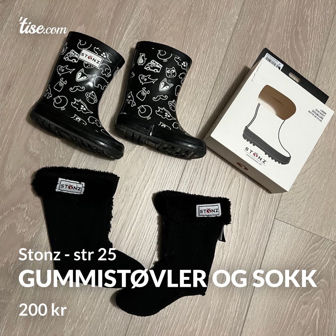 Gummistøvler og sokk