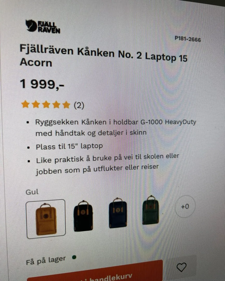 Fjellräven sekk