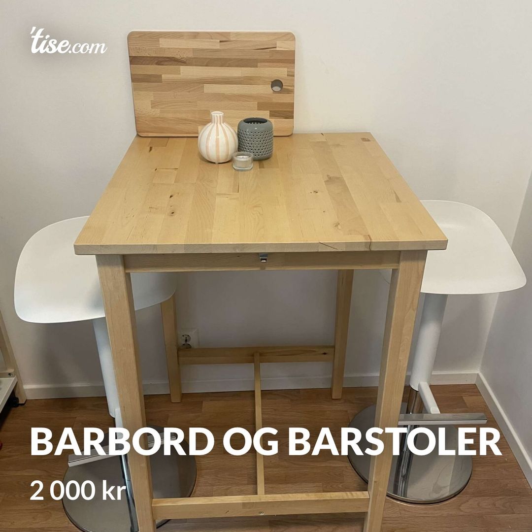 Barbord og barstoler