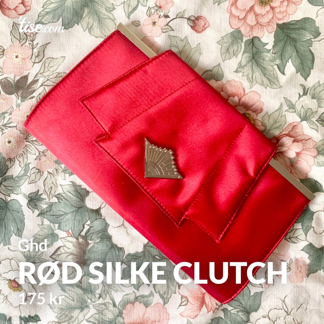 Rød silke clutch