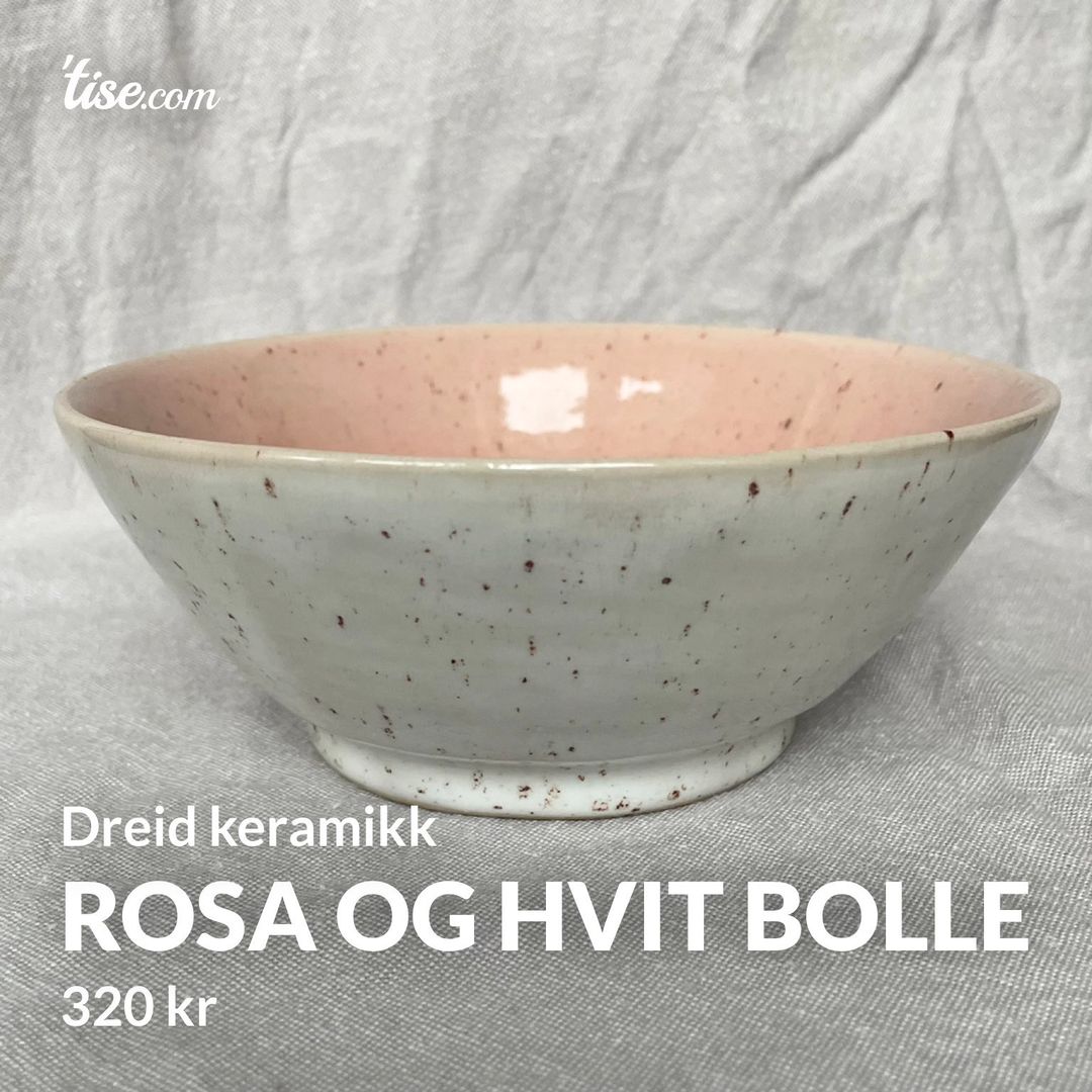 Rosa og hvit bolle