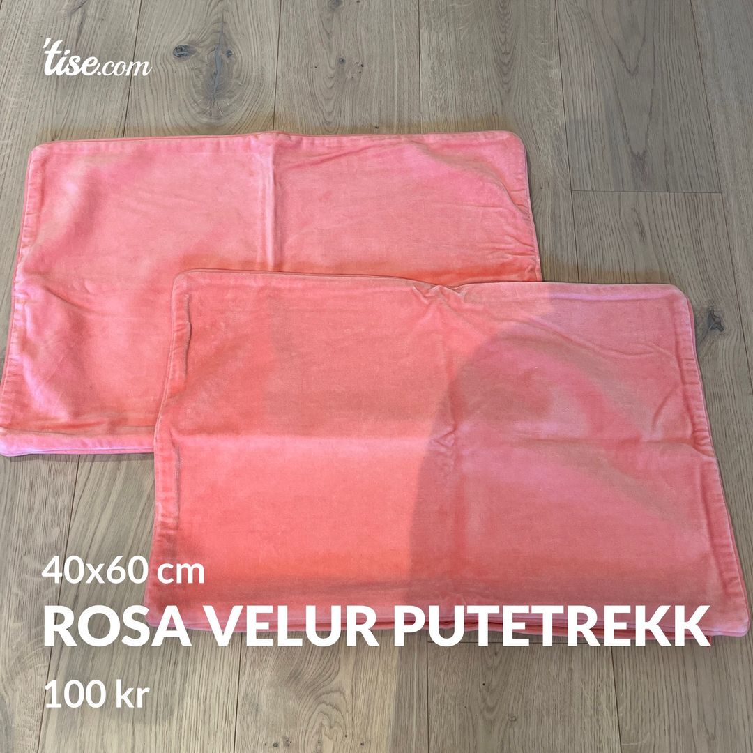 Rosa velur putetrekk