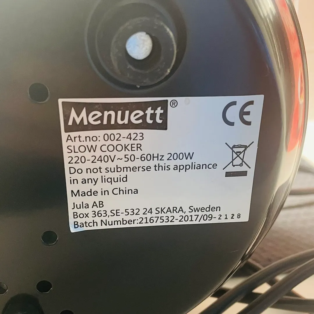 Menuett slow cooker