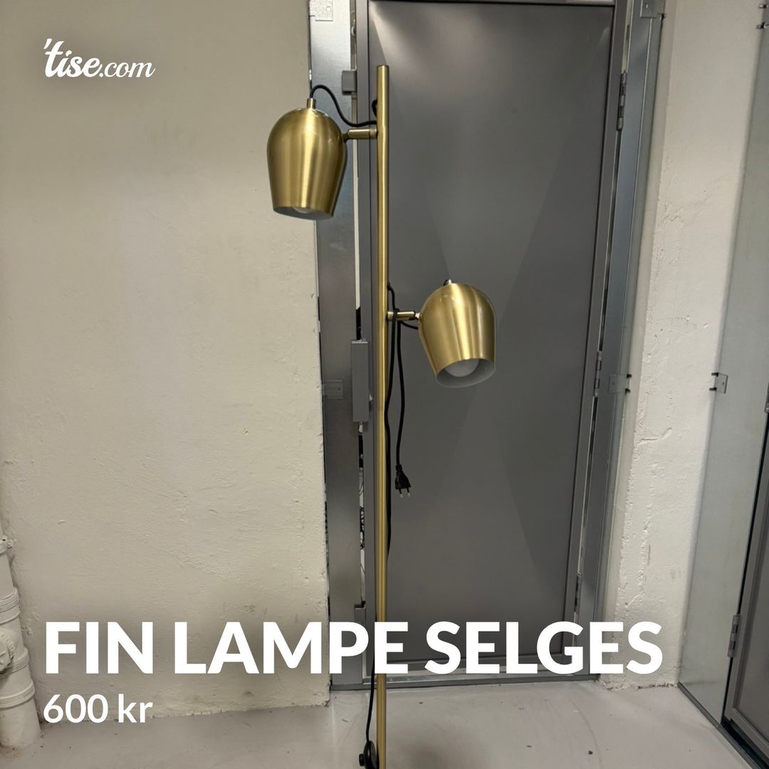 Fin lampe selges