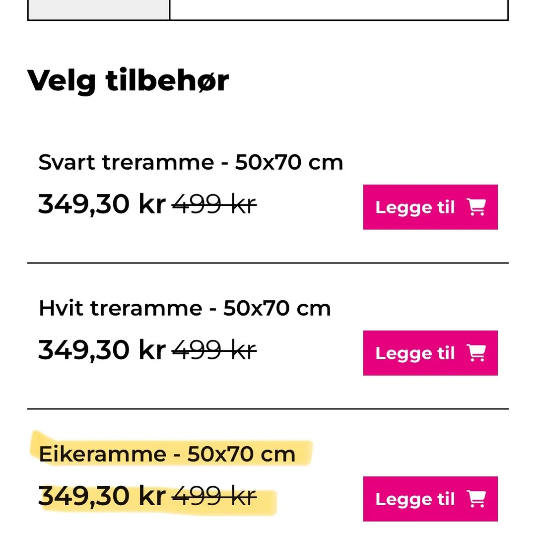 Eikeramme 50x70