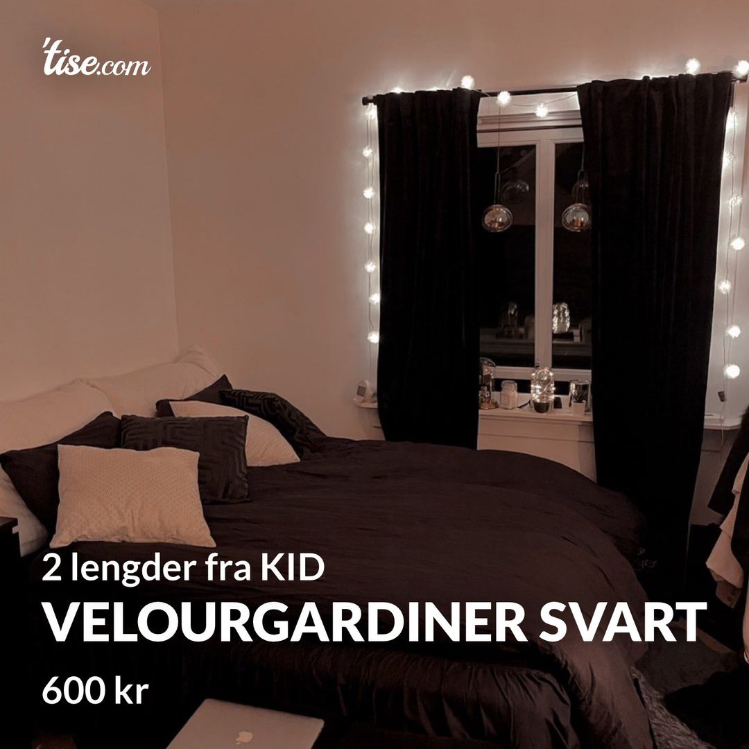 Velourgardiner svart