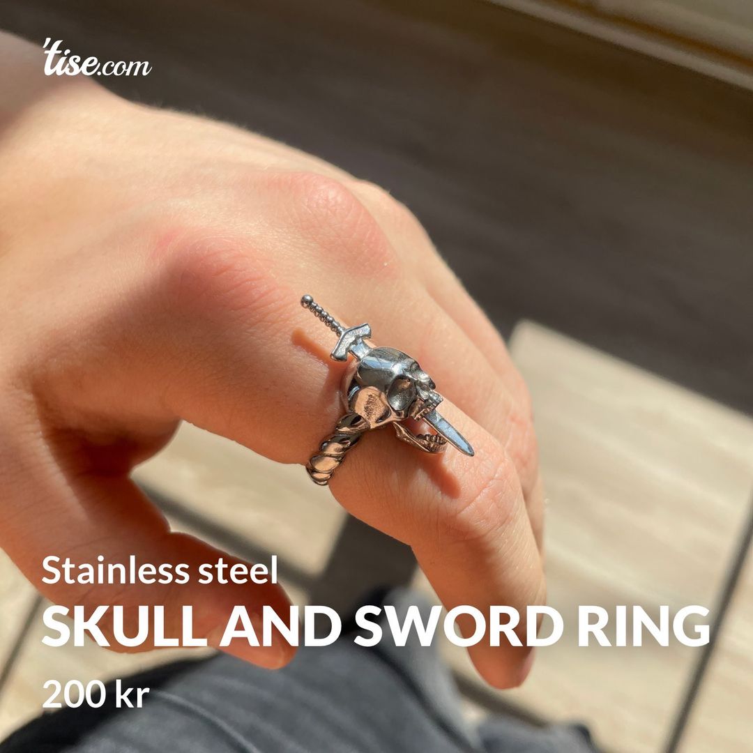 Skull and sword ring