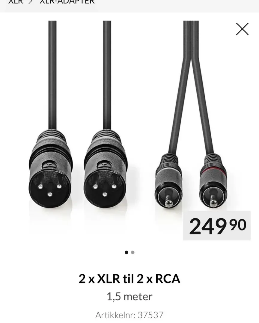 2x XLR til 2x RCA