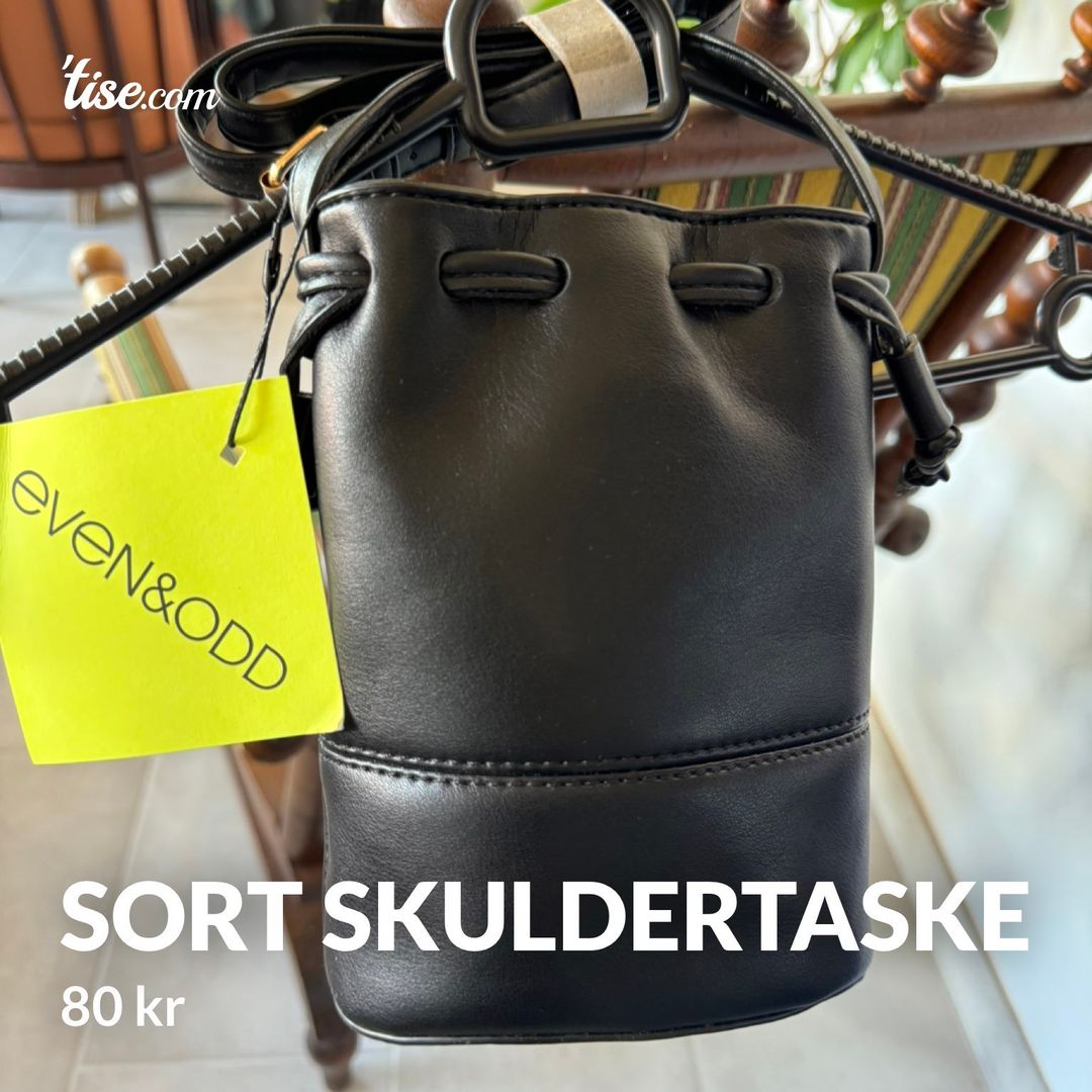 Sort skuldertaske