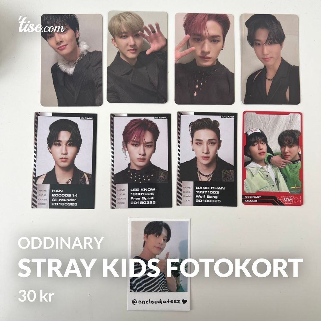 STRAY KIDS FOTOKORT