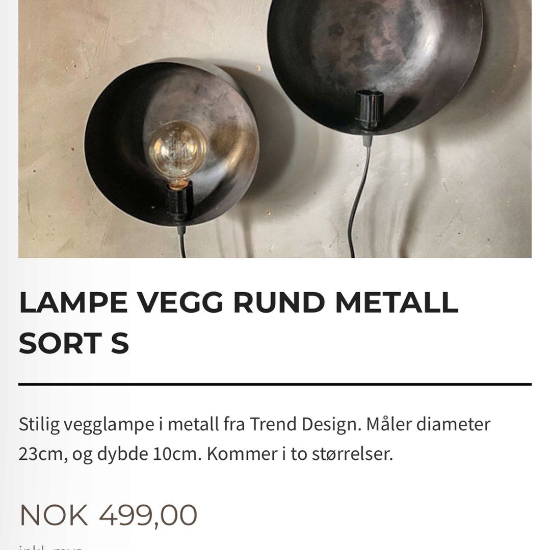 Vegglampe metall